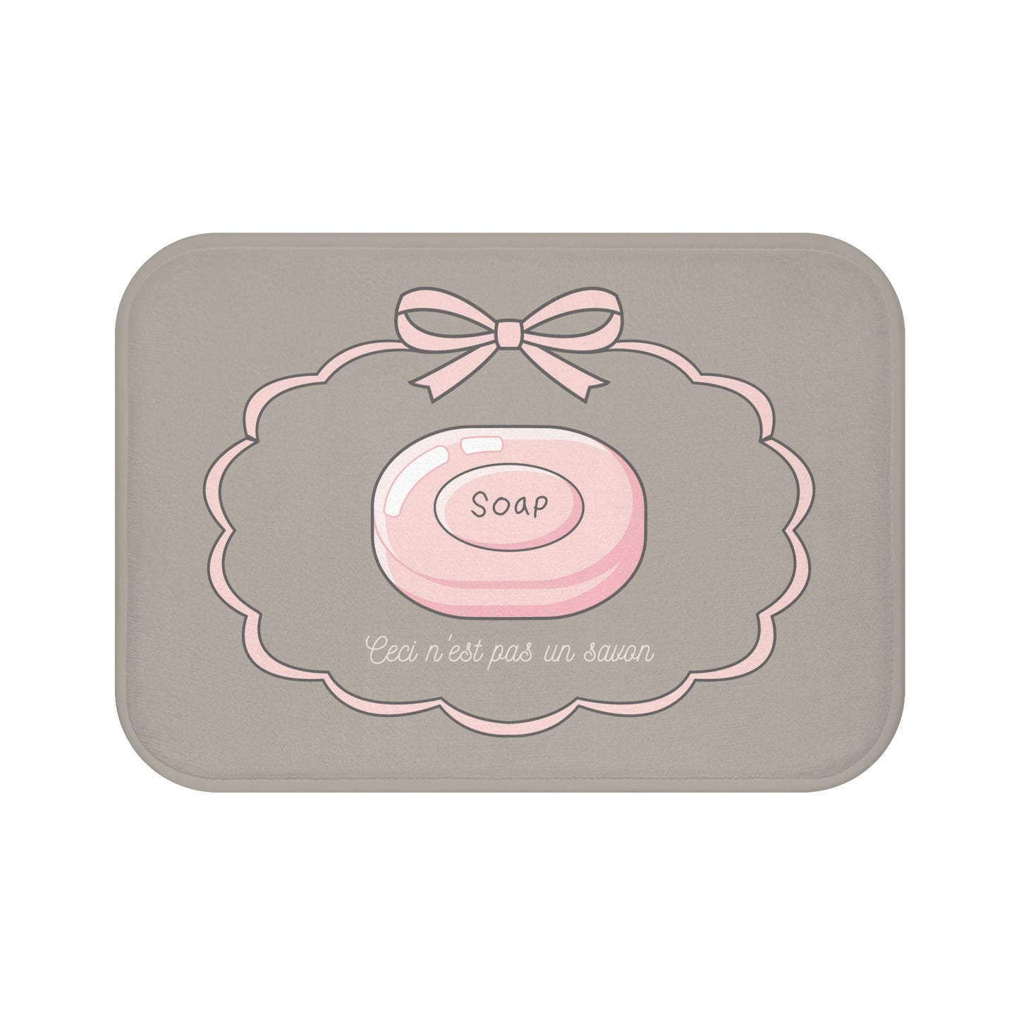 Surrealist Humor Decor, Magritte inspired bath mat