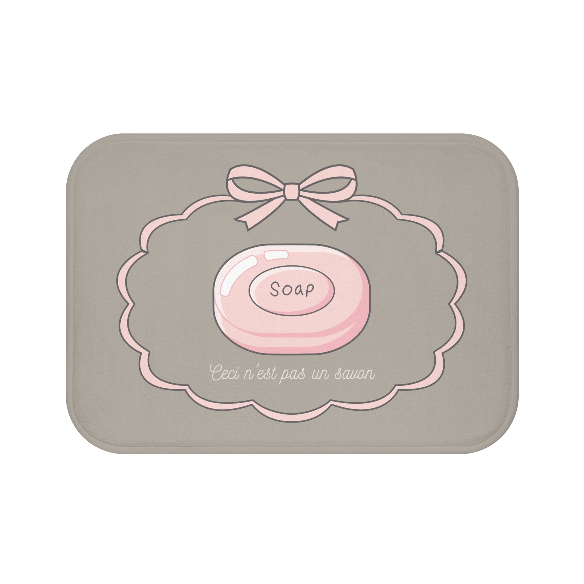 Surrealist Humor Decor, Magritte inspired bath mat
