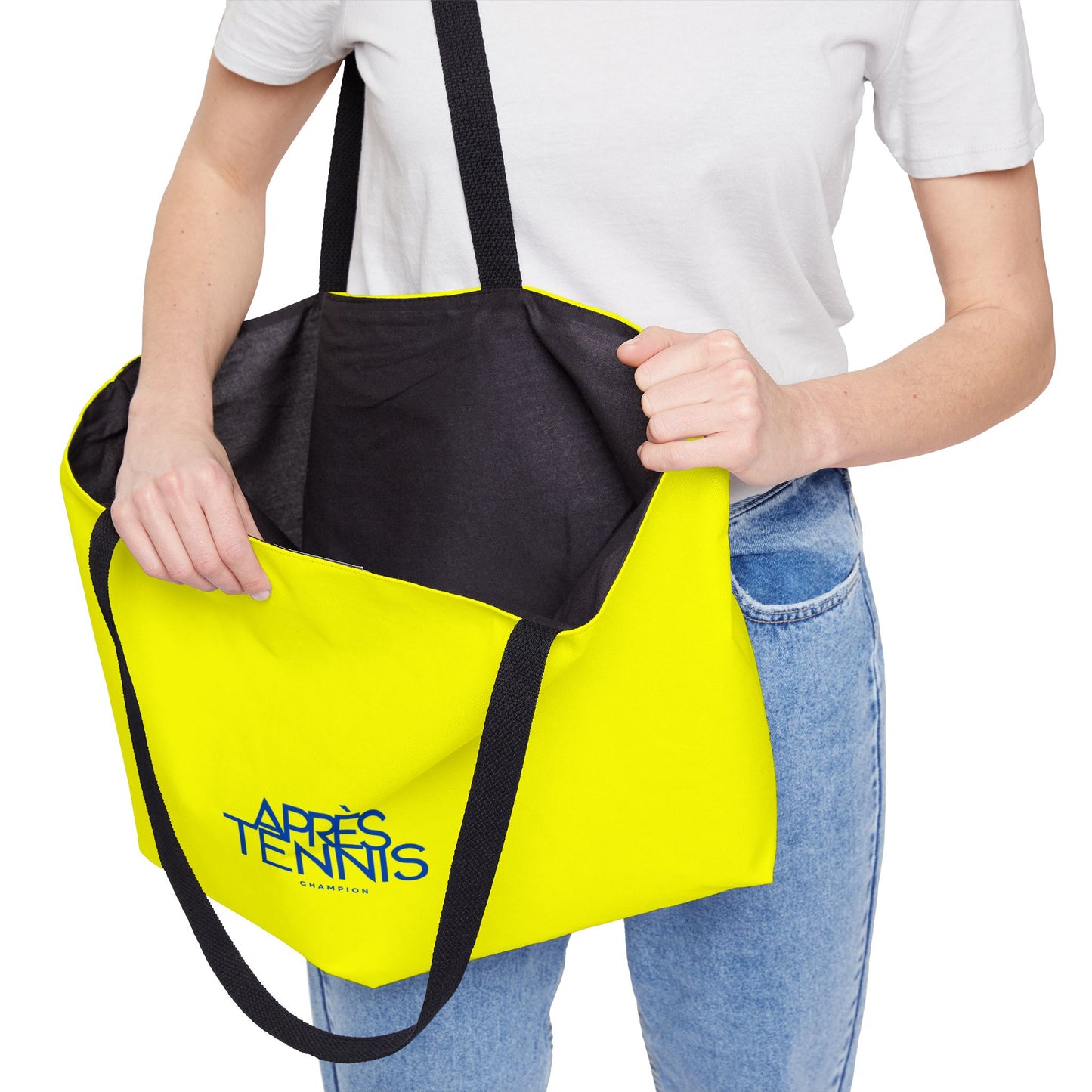 Aprés Tennis Oversized Tote Bag,  Electric Yellow