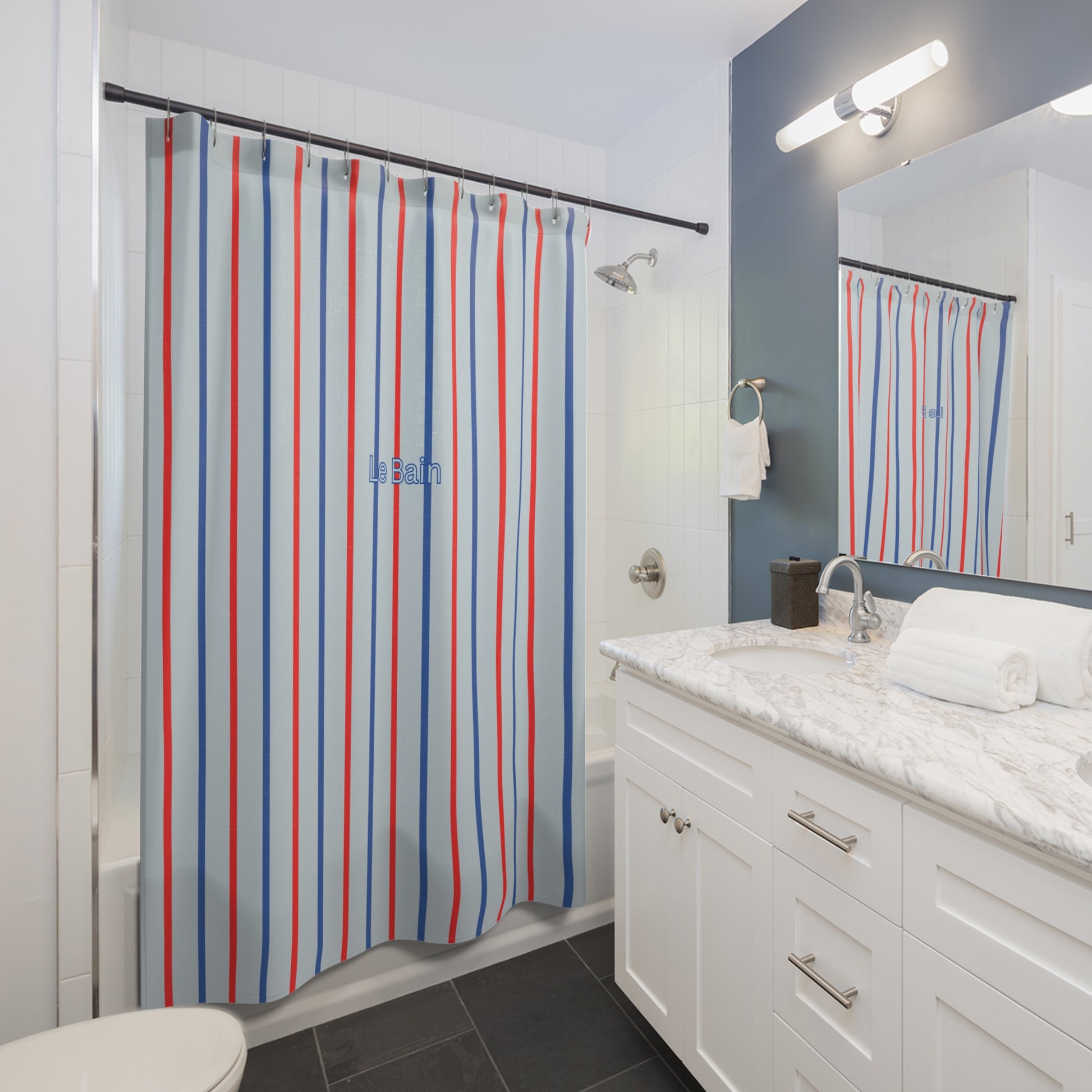 Coastal Blue 'Le Bain' Shower Curtain