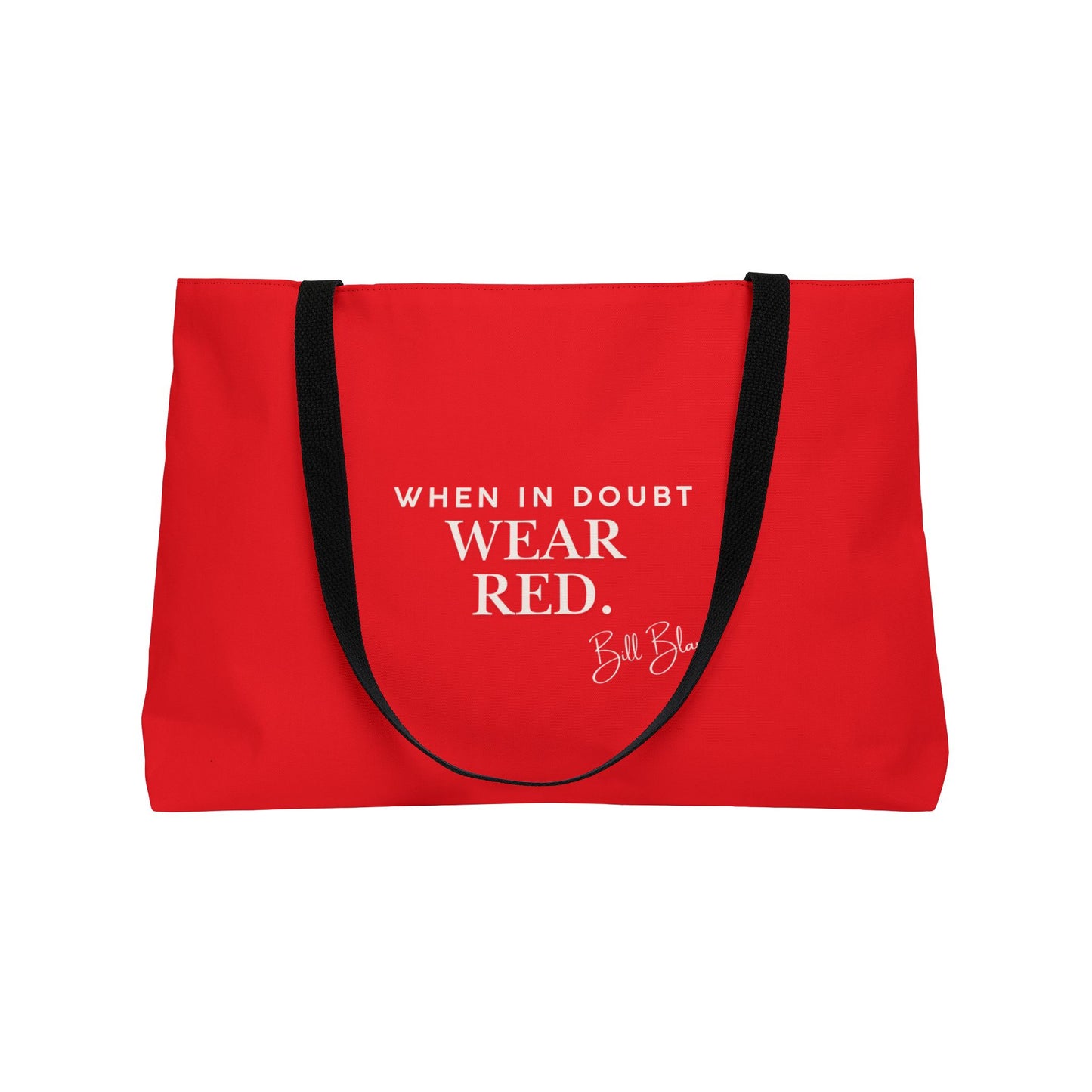 Red Overnight Carryall,  Bill Blass Quote