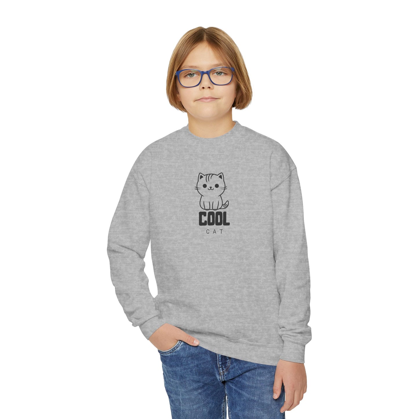 Cool Cat Teen Sweatshirt - grey