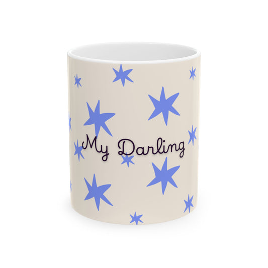 My Darling Ceramic Mug, Periwinkle — Romantic Coffee Cup (11oz/15oz)