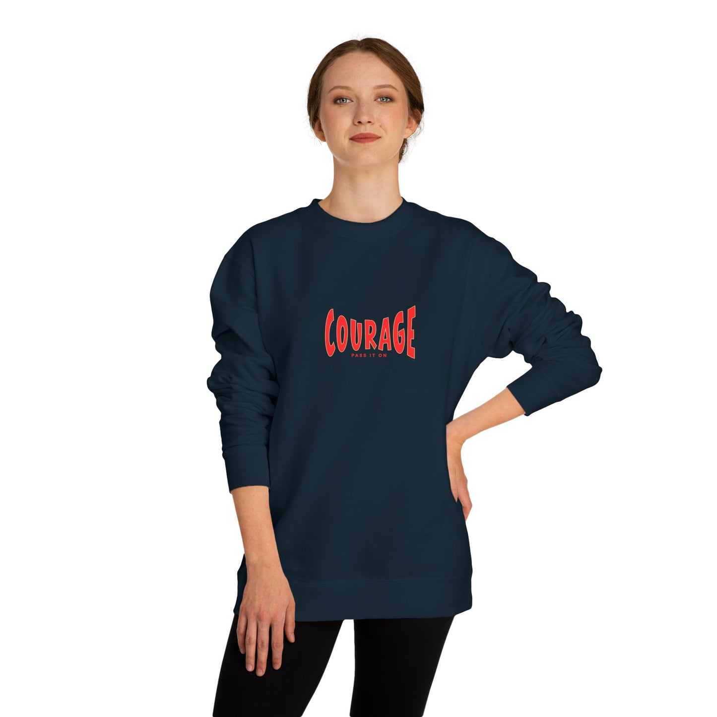COURAGE - Pass it On - Minimalist Crewneck Sweatshirt — Resistance Message