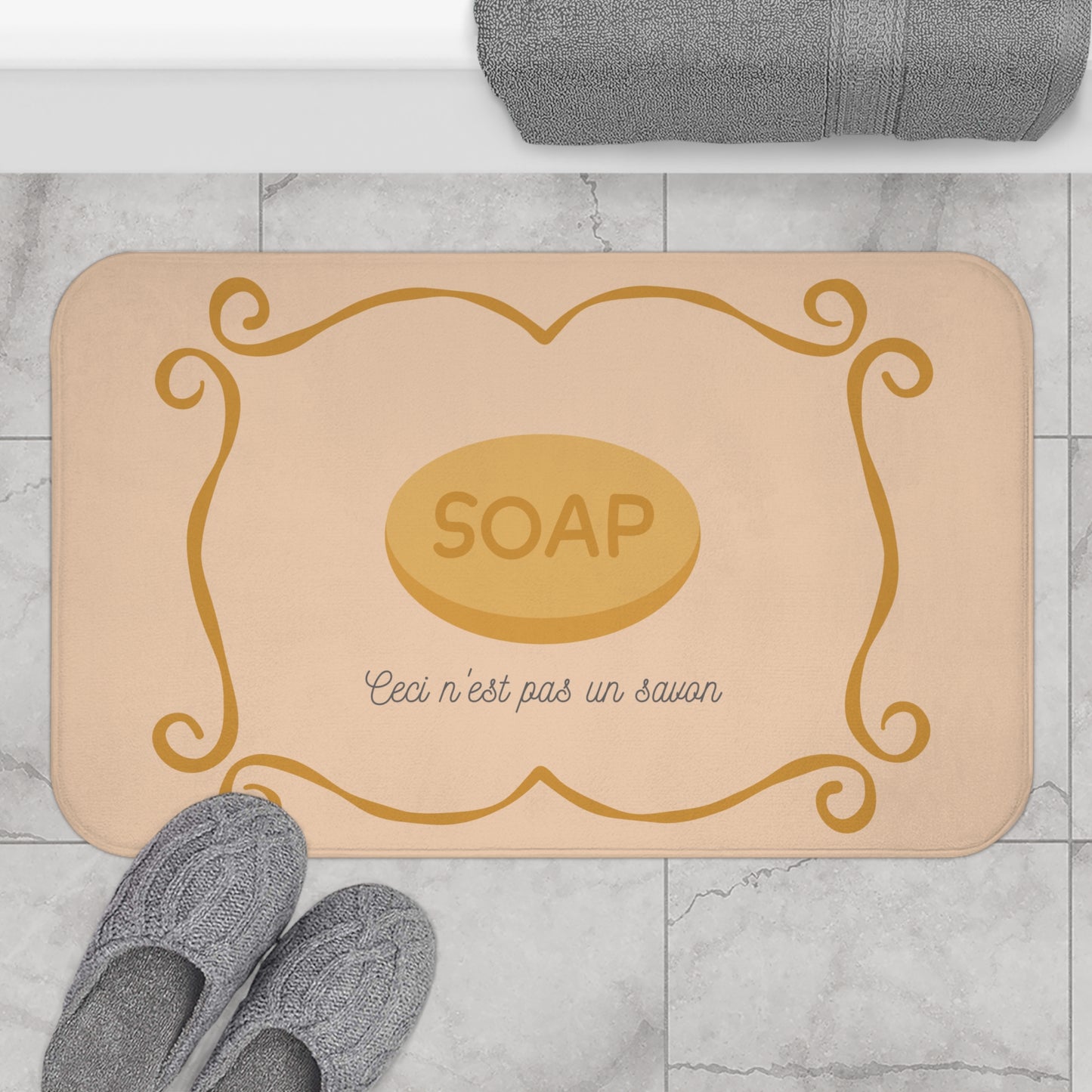 René Magritte-Inspired Bath Mat