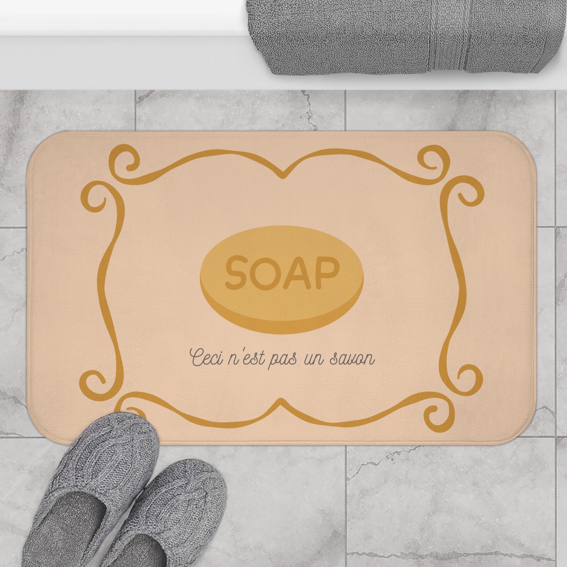 René Magritte-Inspired Bath Mat