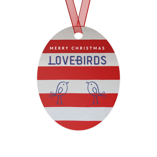 Red Christmas Ornament for Couples, LoveBirds Theme