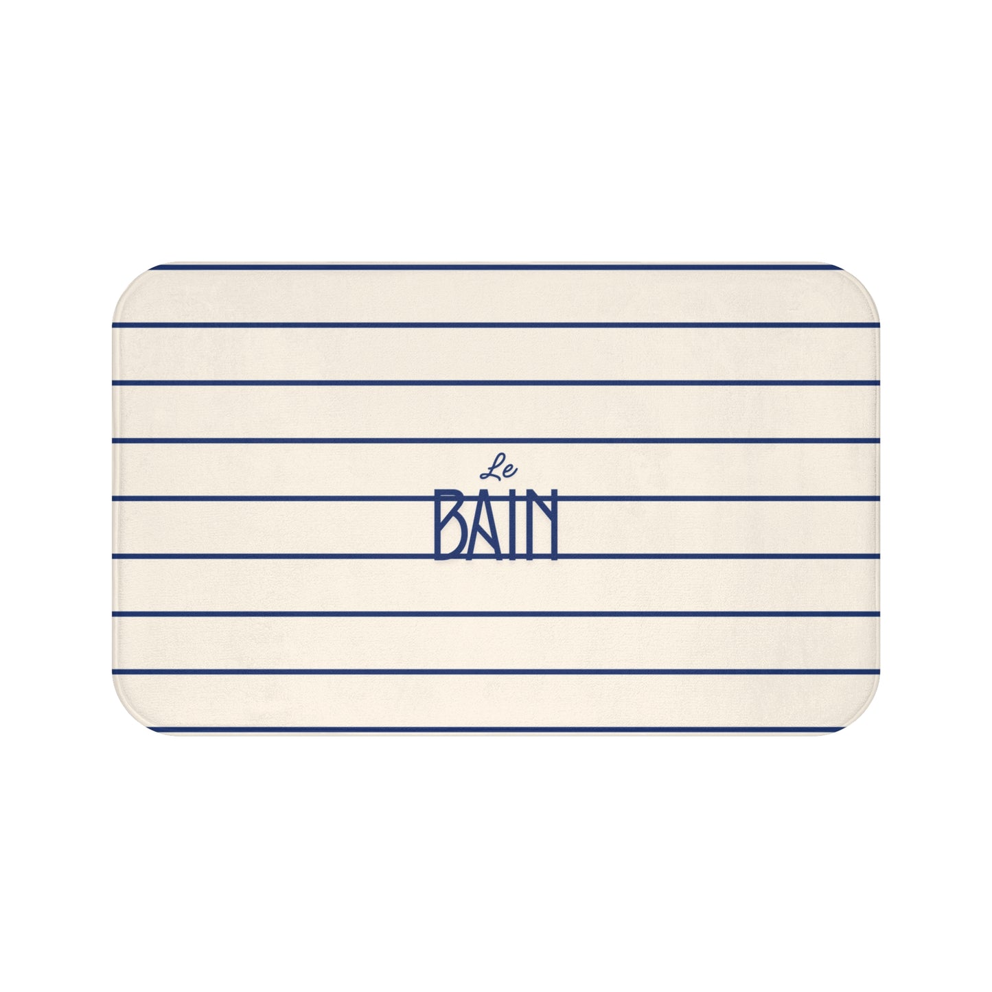 Le Bain Striped Bath Mat — French-Inspired Blue Stripe Bathroom Rug