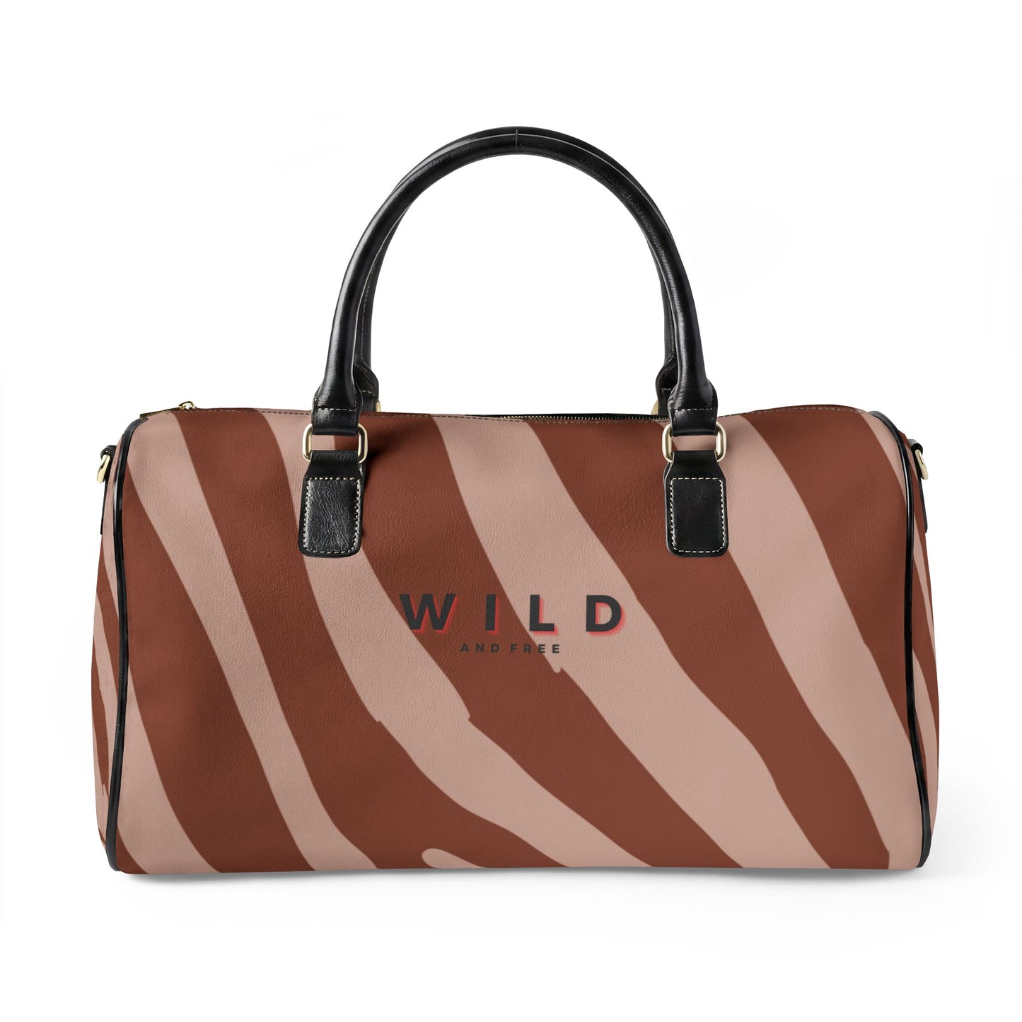 Vegan Pony-Hair Faux Leather Travel Duffle, MAUVE — Stylish Vegan Leather Weekender