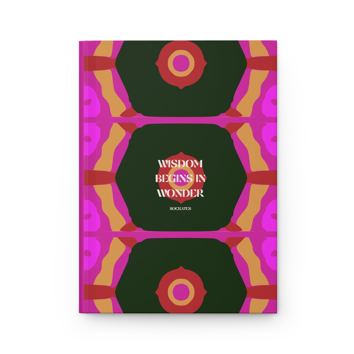 Book cover with geometric design and text on a white background