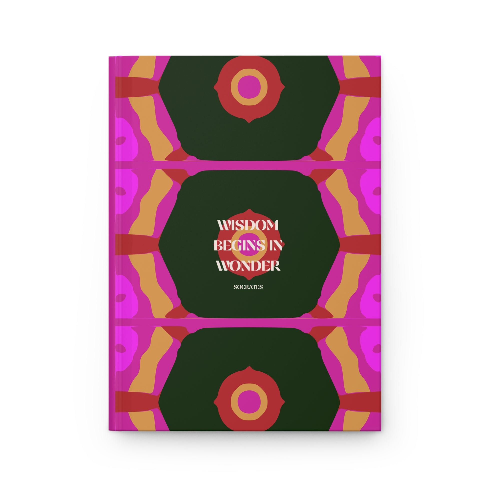 Book cover with geometric design and text on a white background