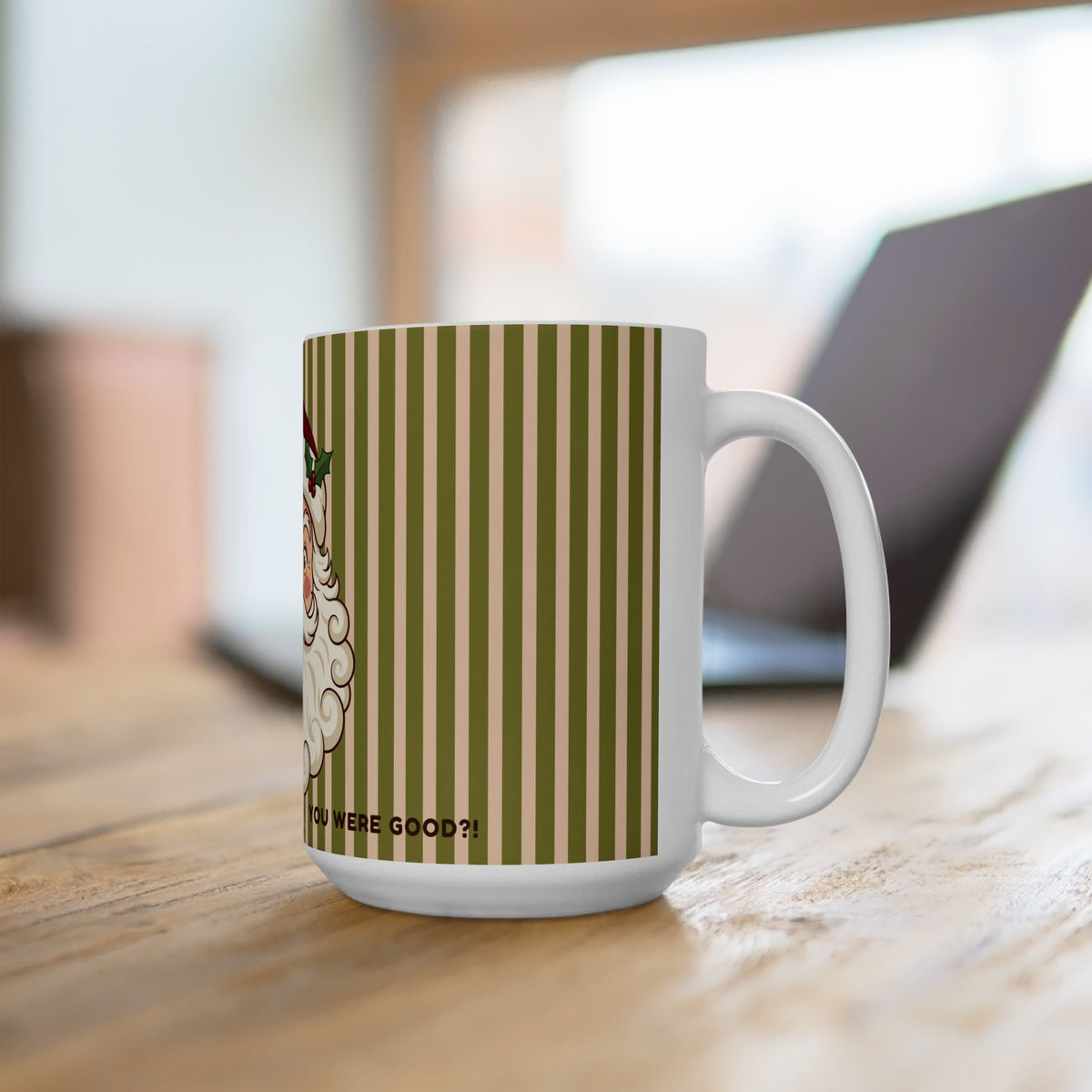 Vintage Santa Christmas Mug — Retro Holiday Ceramic Coffee Cup (11oz, 15oz)