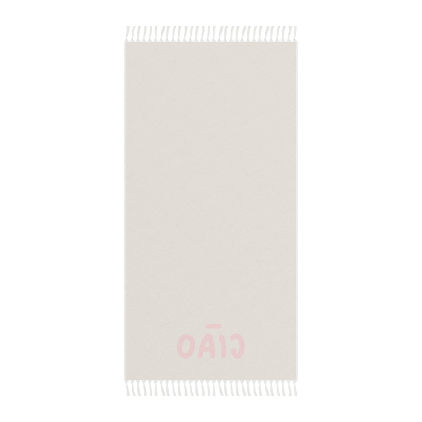 Boho Beach Towel — Neutral Fringe 'CIAO' Design