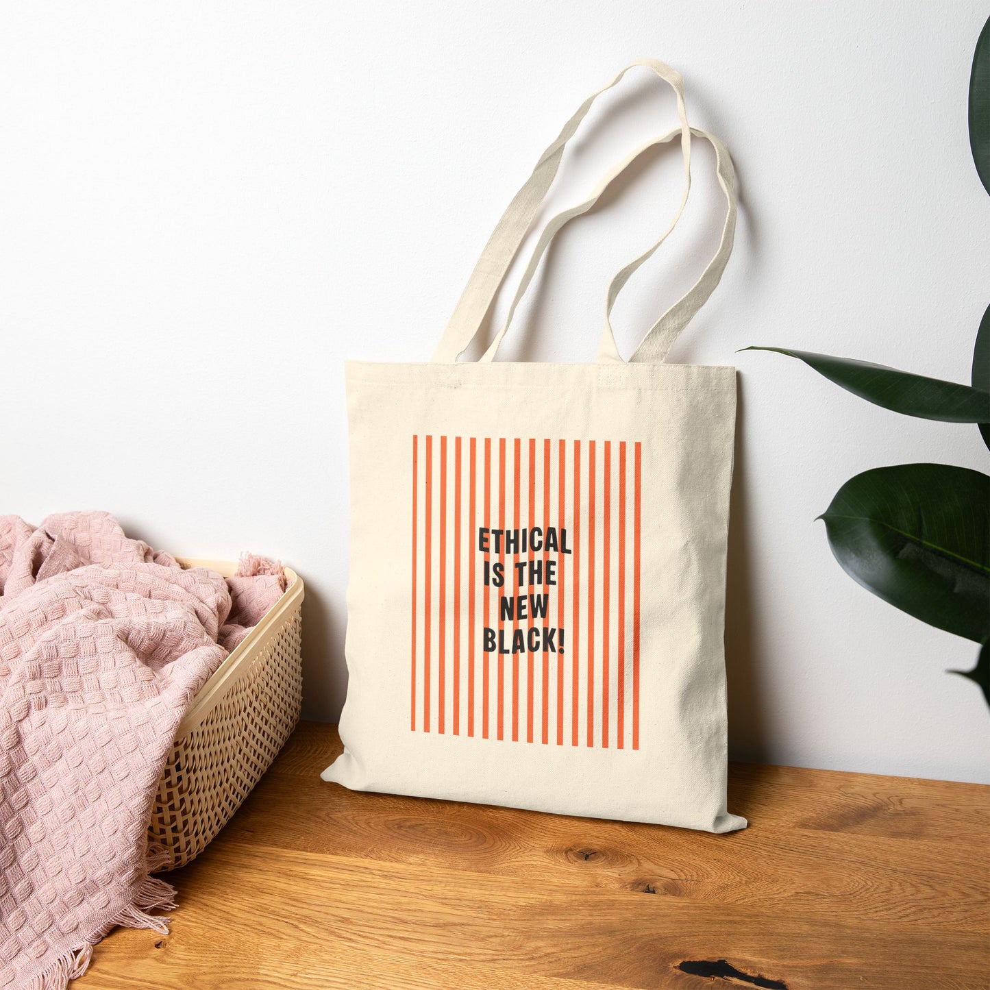 Canvas Tote Bag - "Ethical Is the New Black"