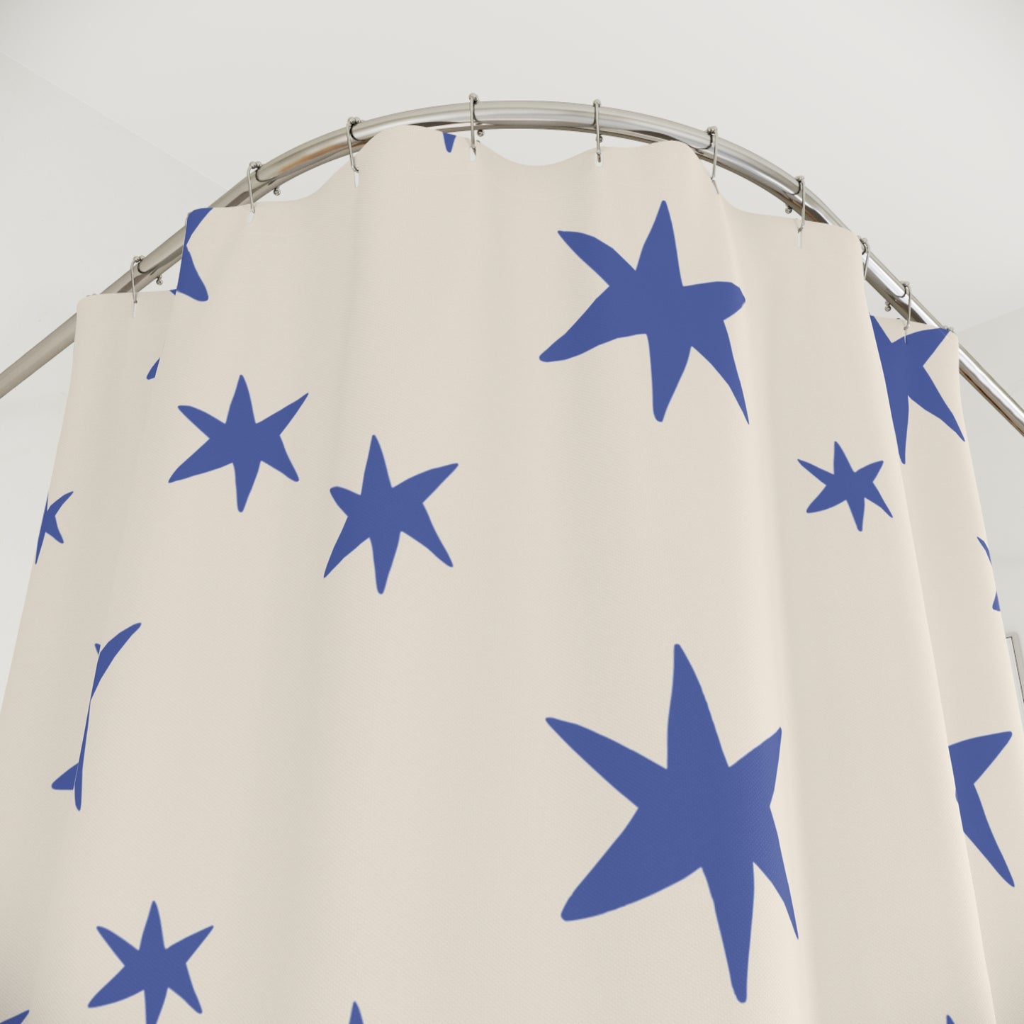 Whimsical Star Pattern Shower Curtain — Girly Bathroom Curtain