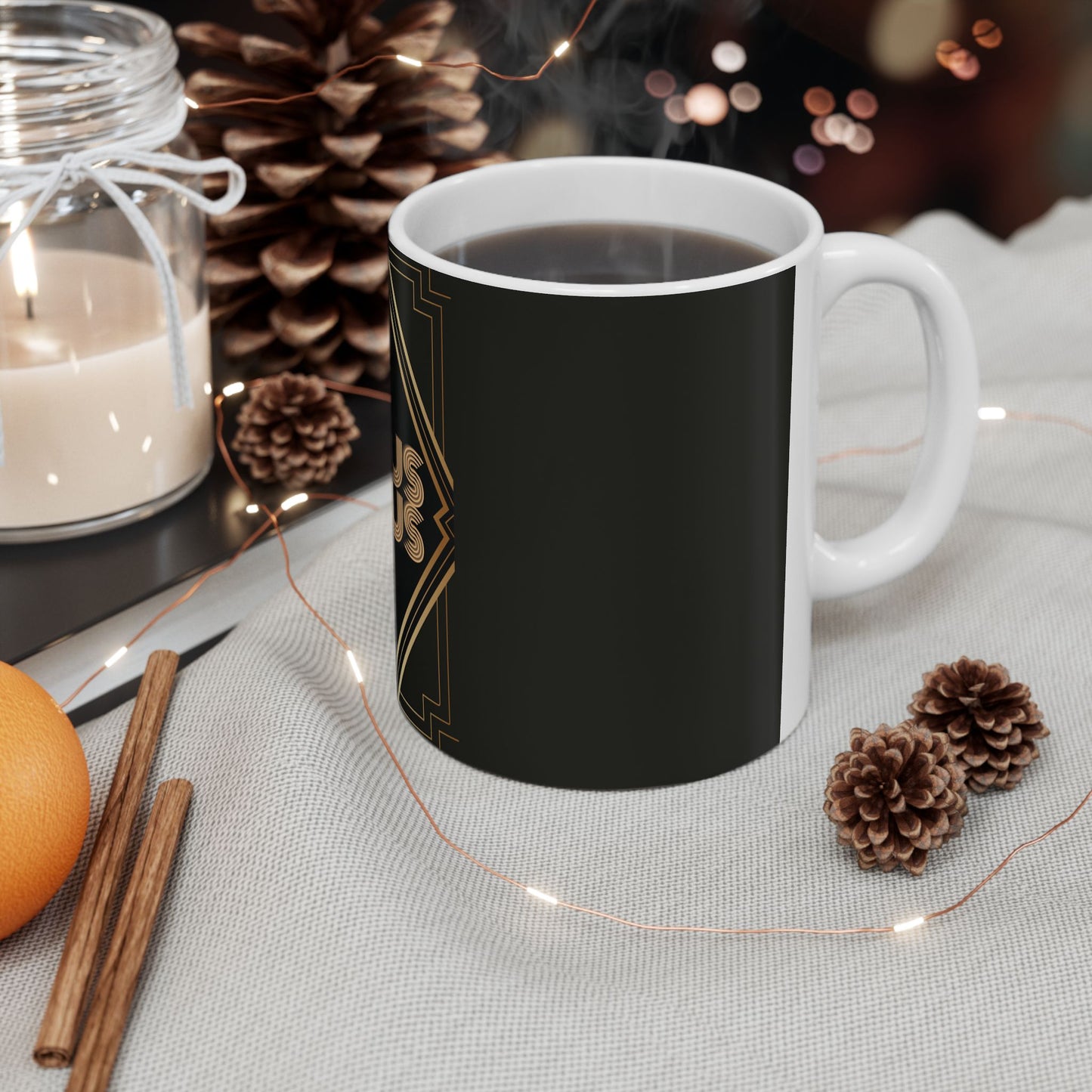 Hocus Pocus Elegant Ceramic Mug — Gold Art Deco Halloween Coffee Cup (11oz, 15oz)
