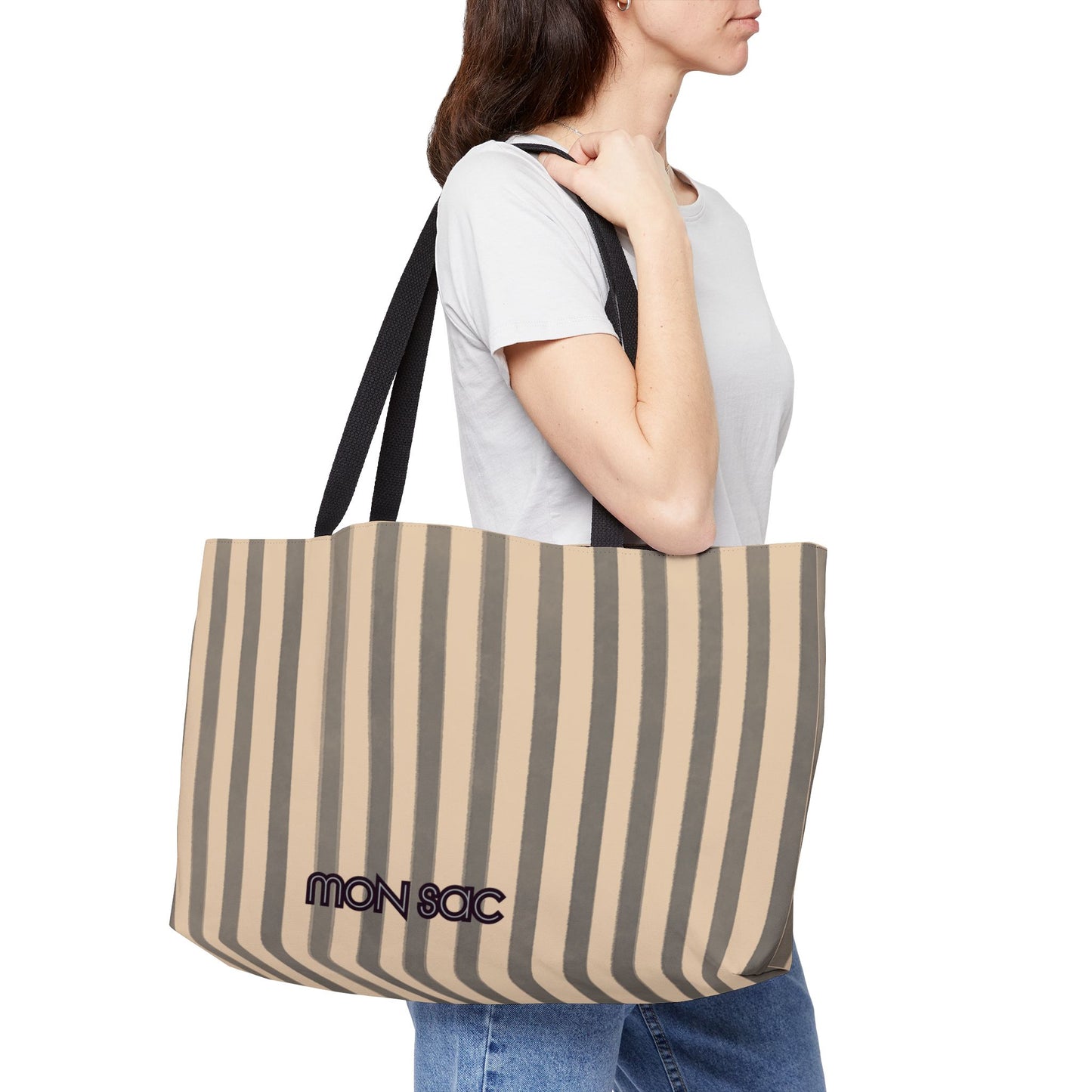 Mon Sac Oversized Tote Bag — Chic Grey Weekend Travel Bag