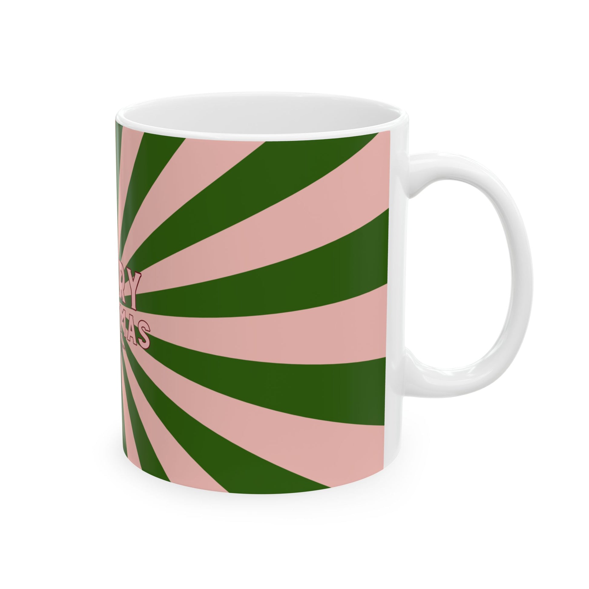 Christmas Peppermint Mug, Pink/Green