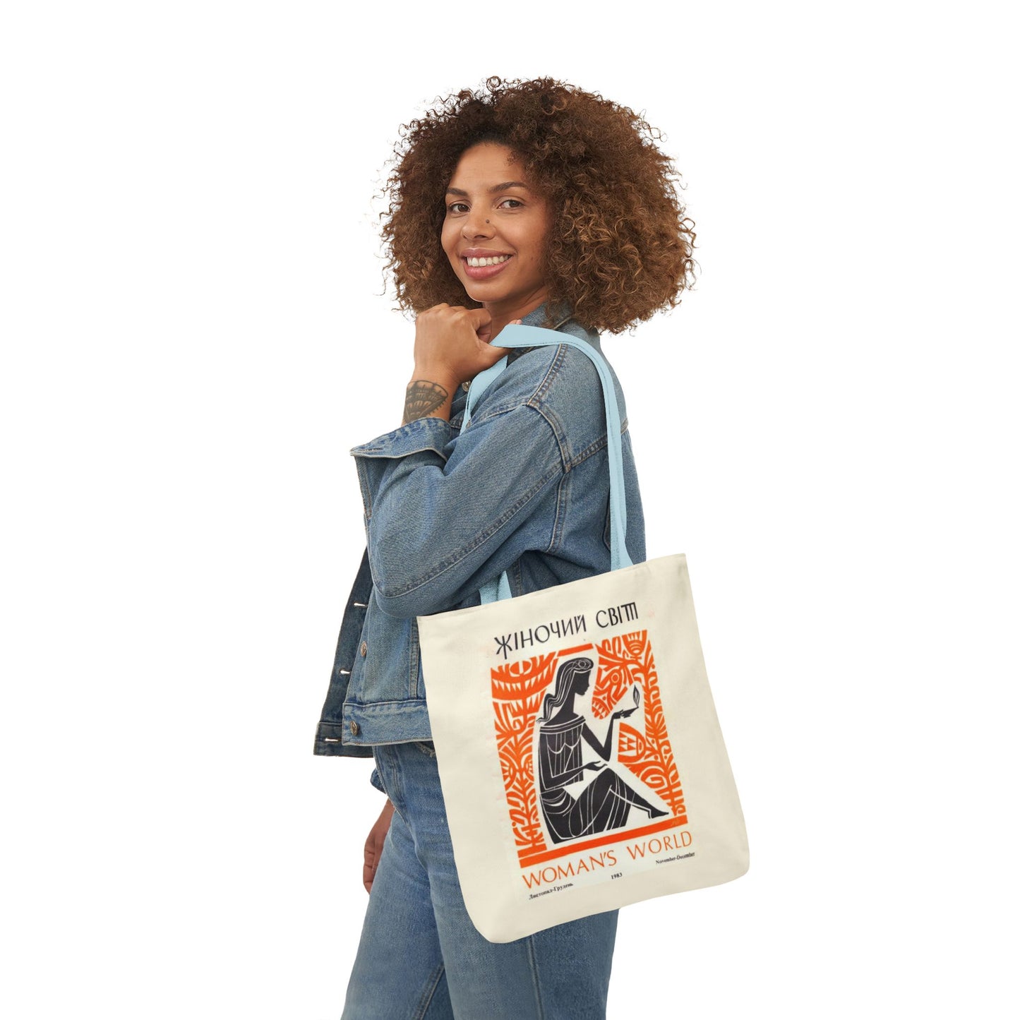 Ukrainian Vintage Book Cover Tote | "Women's World" Magazine Cover from November, 1983