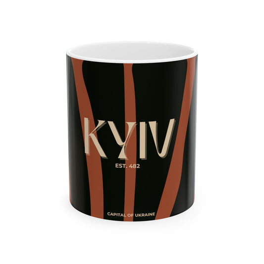 KYIV - est. 482 Ceramic Mug, Rust - Cultural History Gift