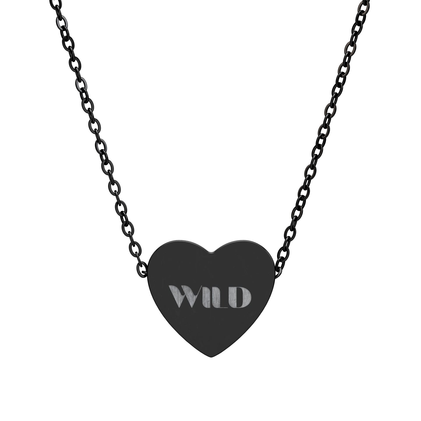 WILD Heart Necklace Black