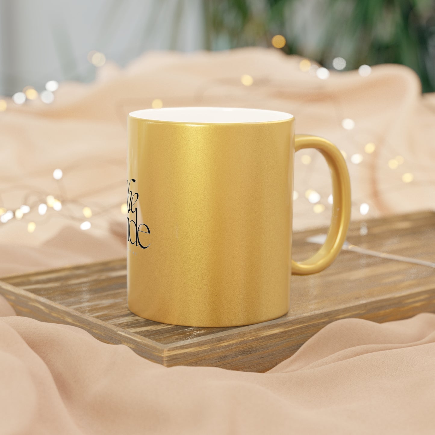 Bridal Mug, Silver Gold Metallic