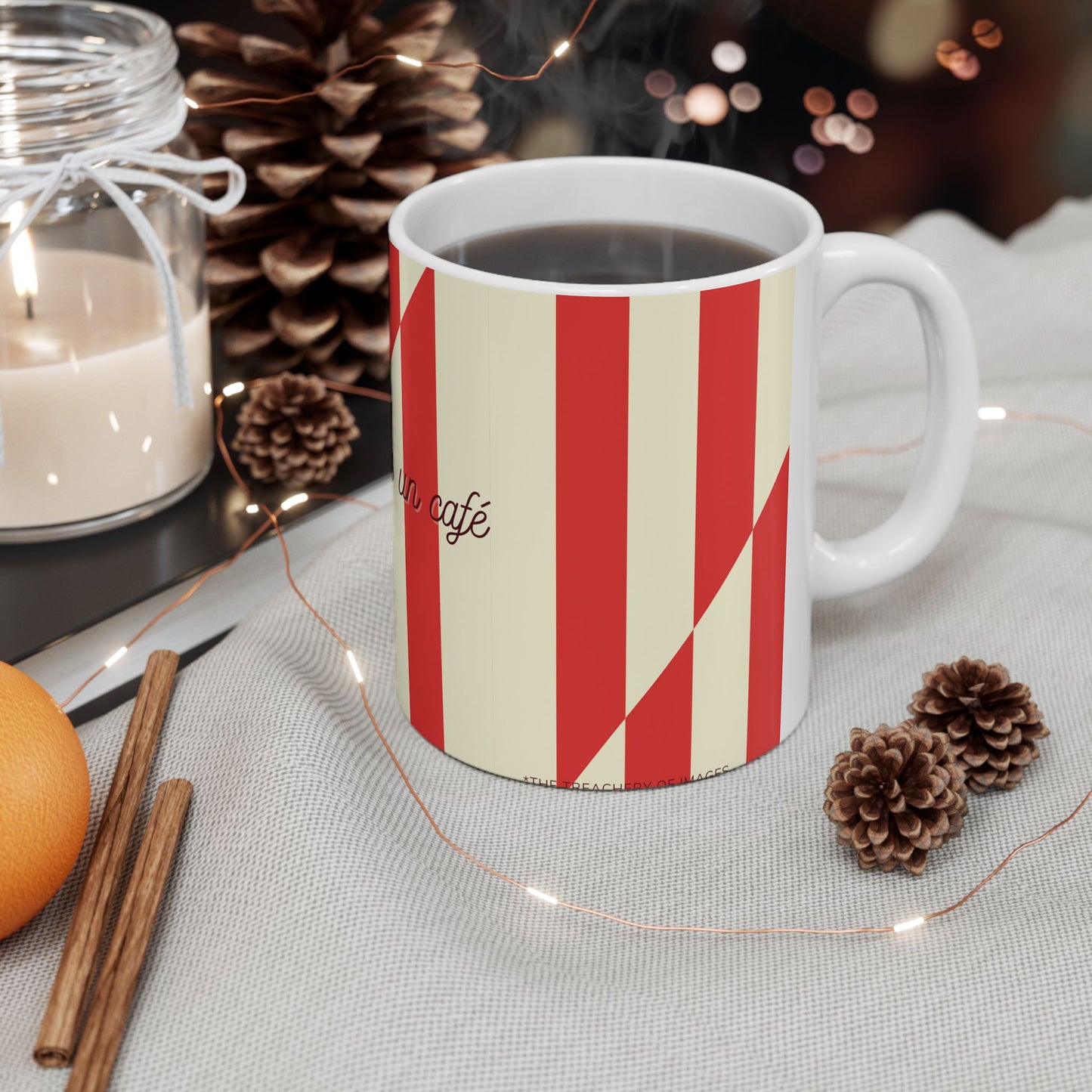 Magritte-Inspired 'This Is Not a Coffee' Ceramic Mug, RED — Coffee Addict Gift