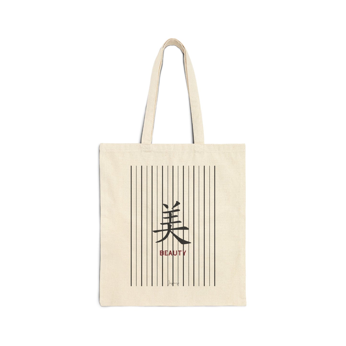 Japanese Calligraphy Cotton Tote Bag - BEAUTY