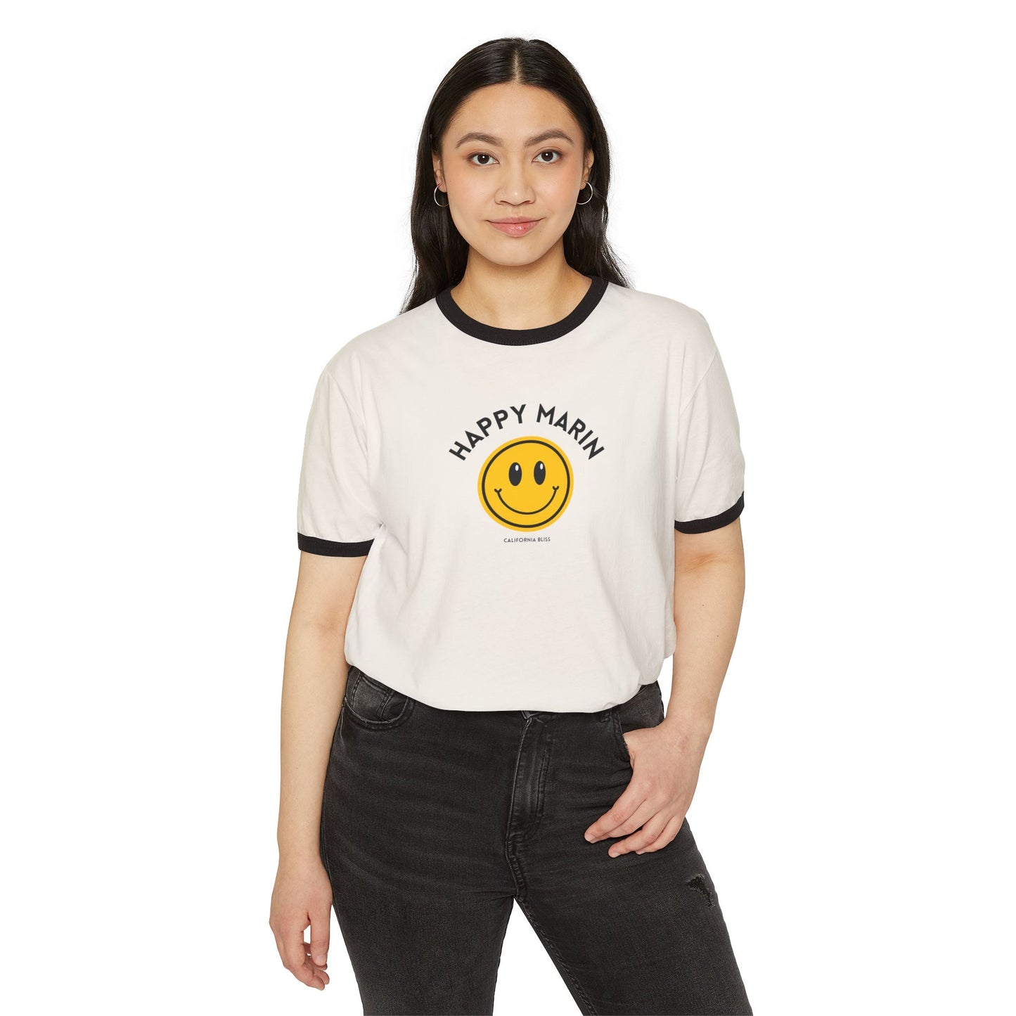 Happy Marin California Bliss Ringer T-Shirt, Unisex