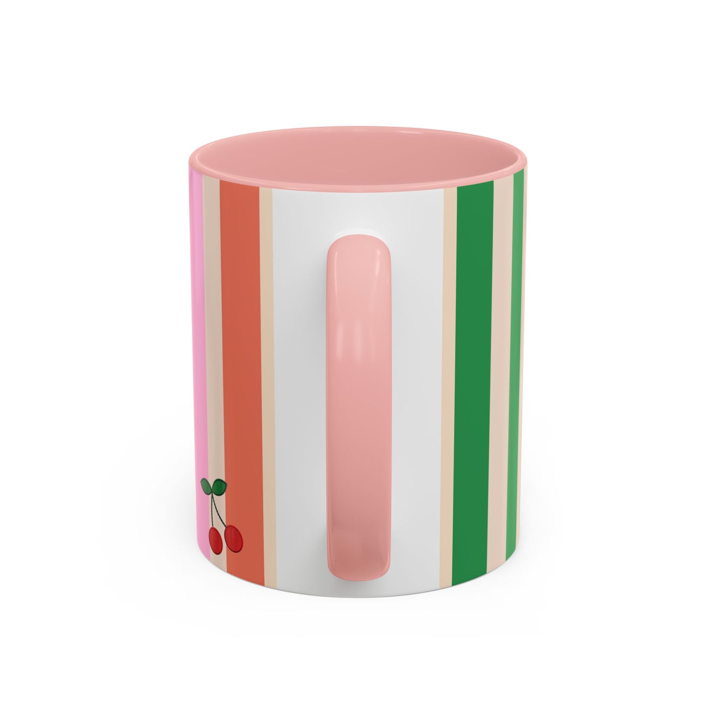 Colorful Striped Accent Coffee Mug, GREEN  – 'Joie de Vivre'