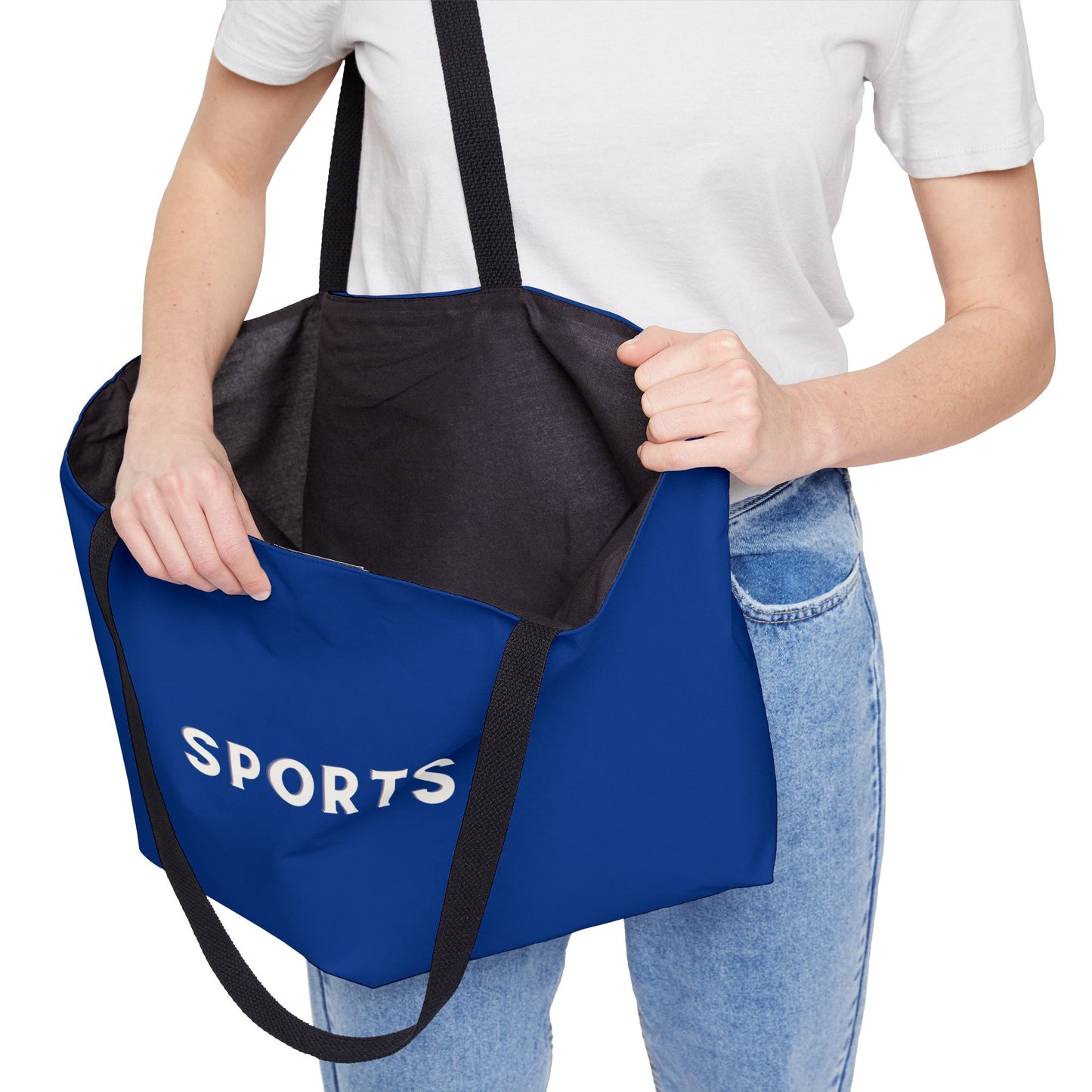 Oversized Tote Bag for SPORTS Moms, Royal Blue