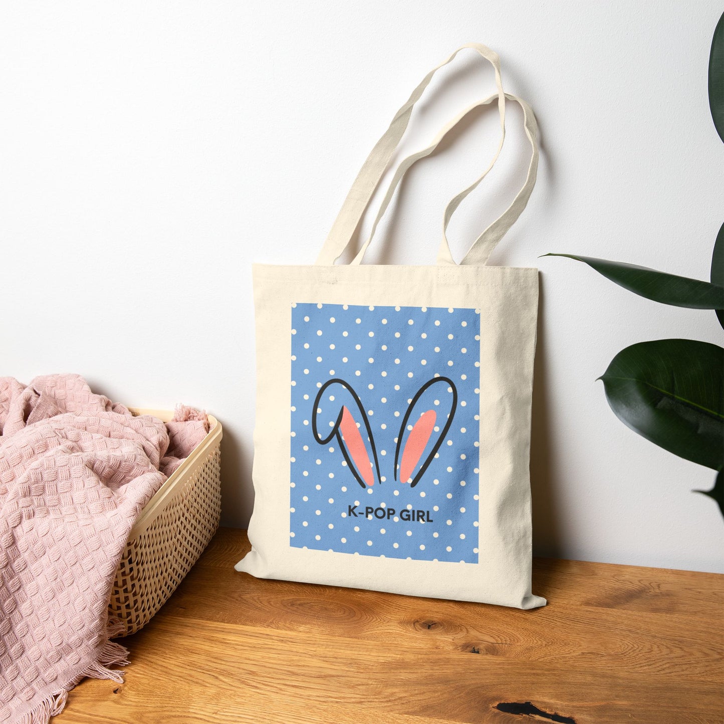 K-Pop Girl Bunny Tote Bag | Korean Wave