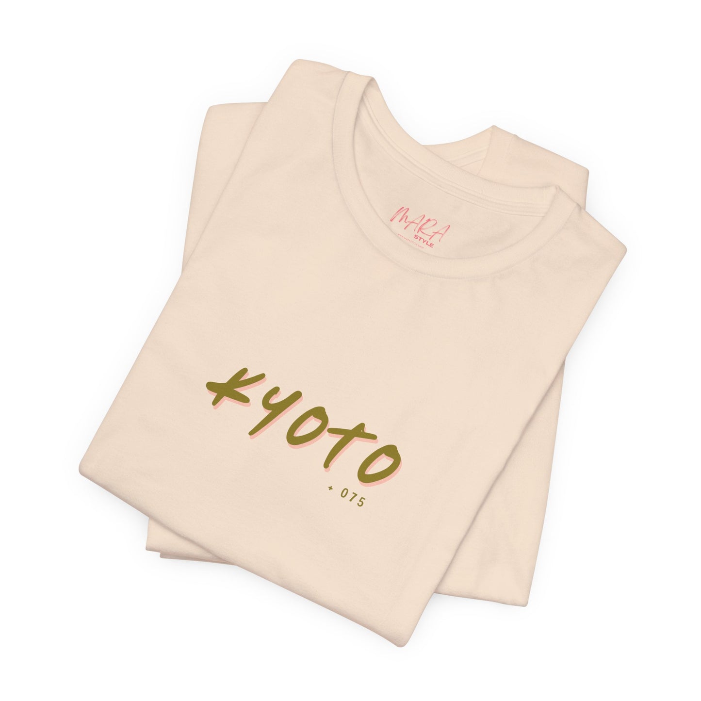 Beige tank top with 'Kyoto 075' text on a white background