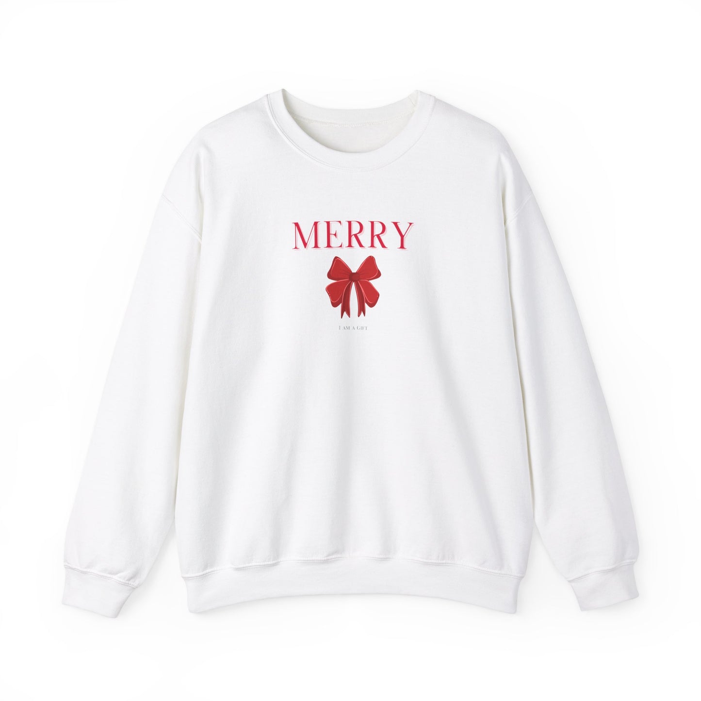 Christmas Bow Sweatshirt, Holiday Gift Season Comfort Apparel