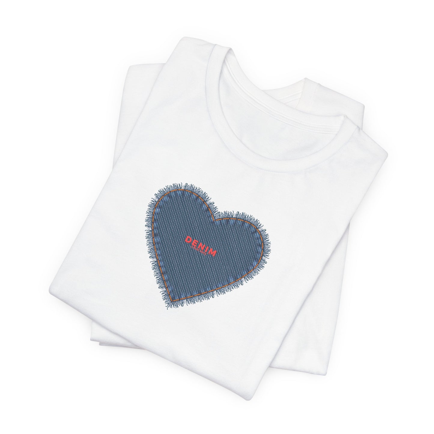 DENIM Heart Ladies Tshirt,  Jean Lover Shirt