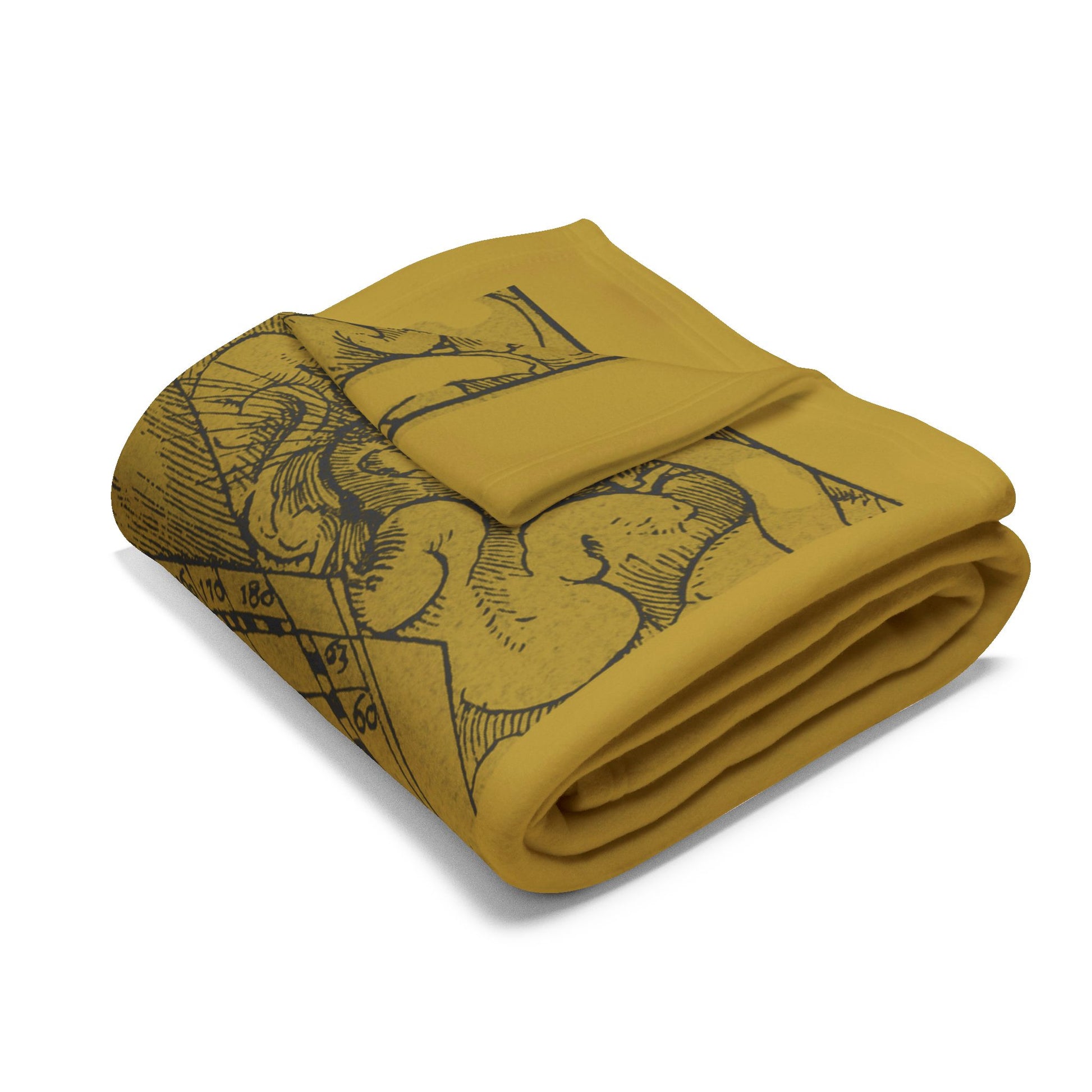 Old world Map Blanket Olive green 