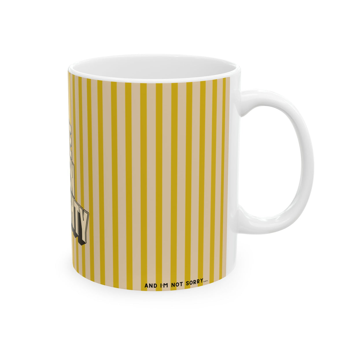 "I’ve Been Naughty" Retro Stripe Ceramic Mug — Funny Holiday Coffee Cup (11oz & 15oz)