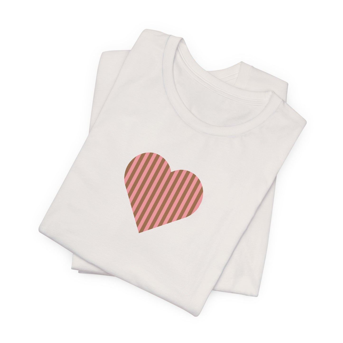 Pink/Brown Heart Ladies Tee | Preppy Basics