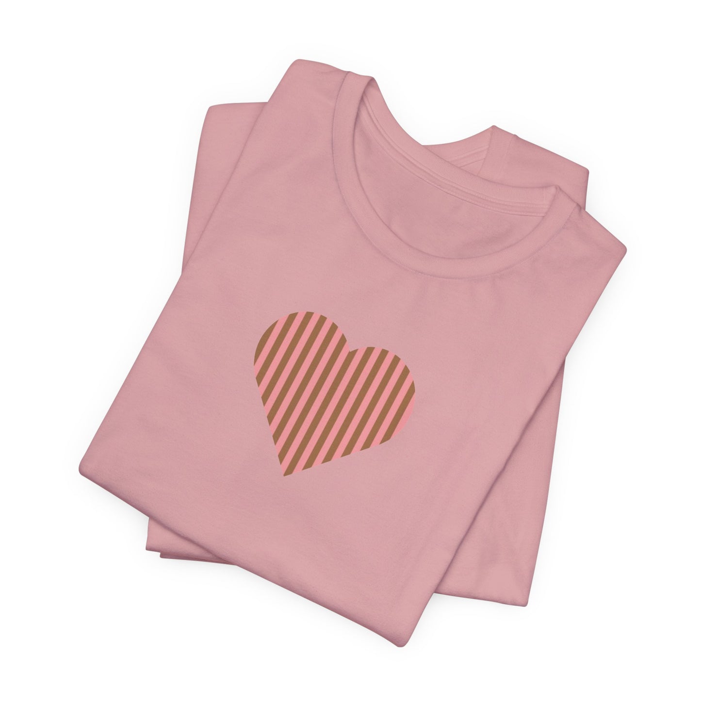 Pink/Brown Heart Ladies Tee | Preppy Basics