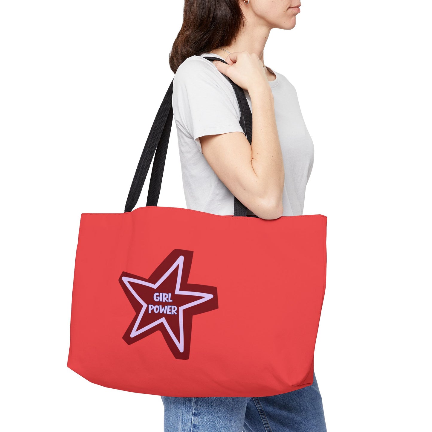 Girl Power Oversized Tote, RED 