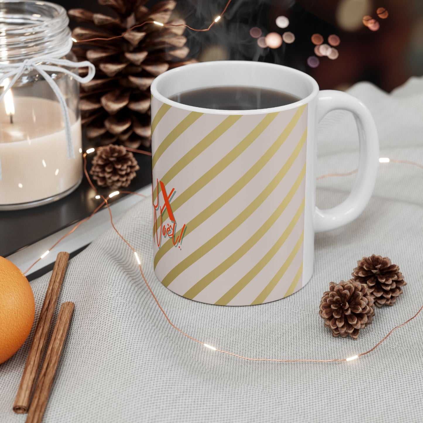 Festive "Joyeux Noel" Christmas Cup, French Preppy