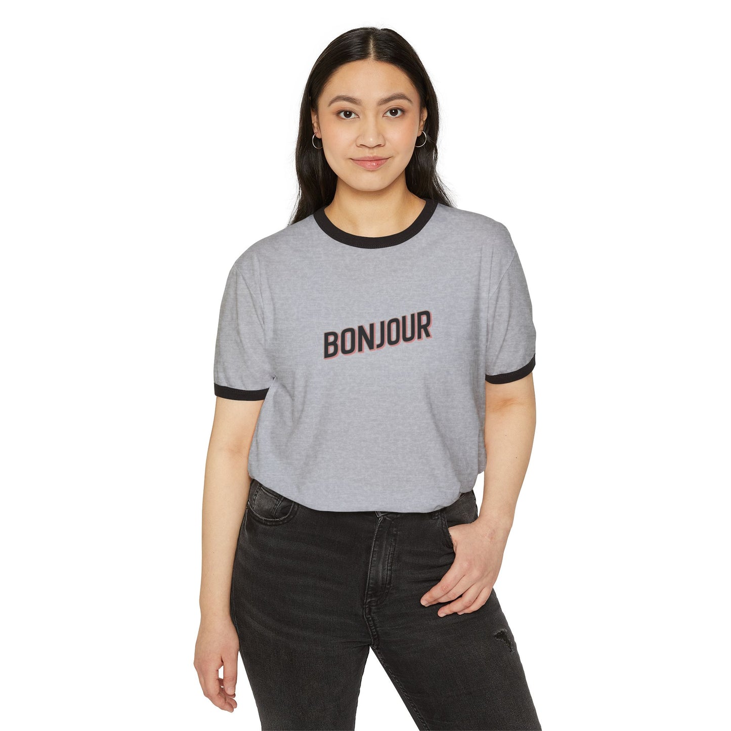  Retro French Graphic Tee, Bonjour