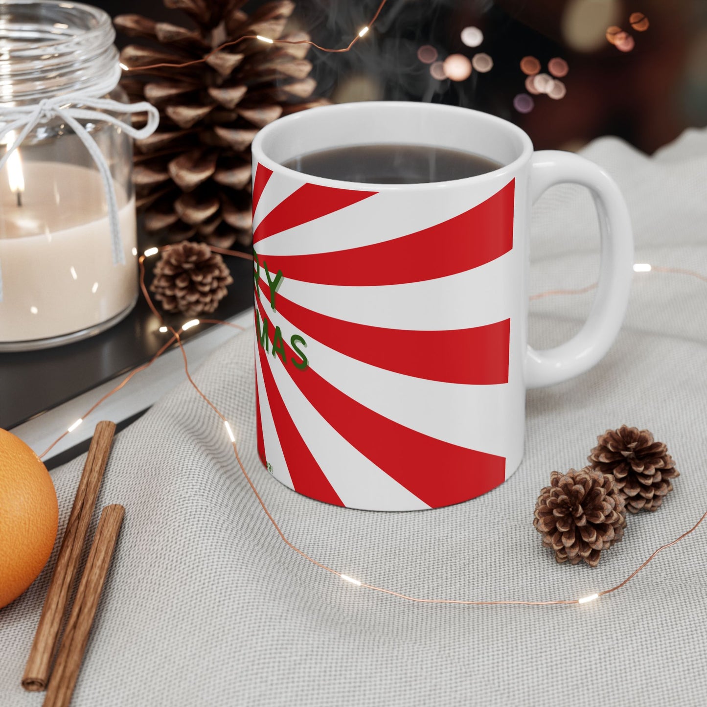 Peppermint Twist Merry Christmas Mug | Playful Holiday Decor