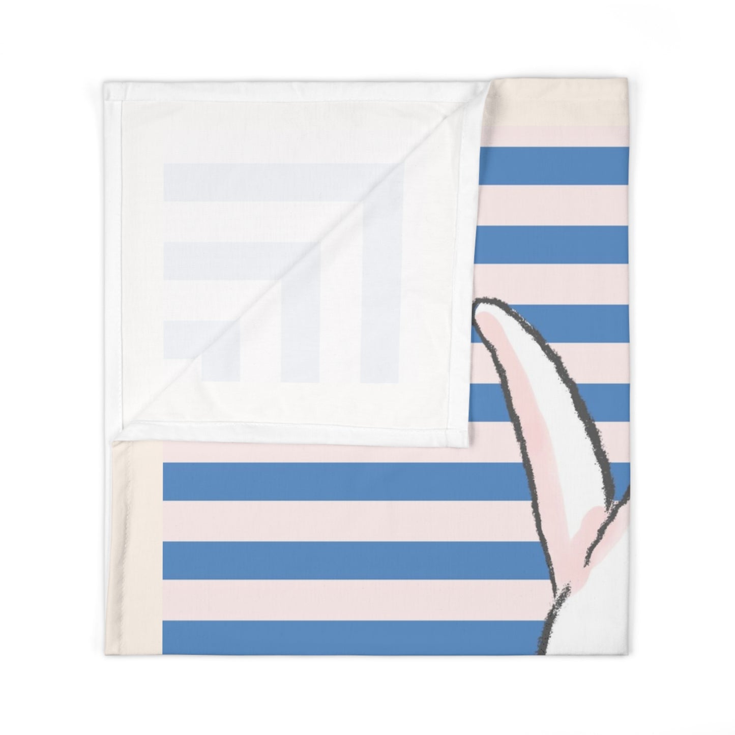 Blue Striped Baby Boy Blanket - My Little Bunny