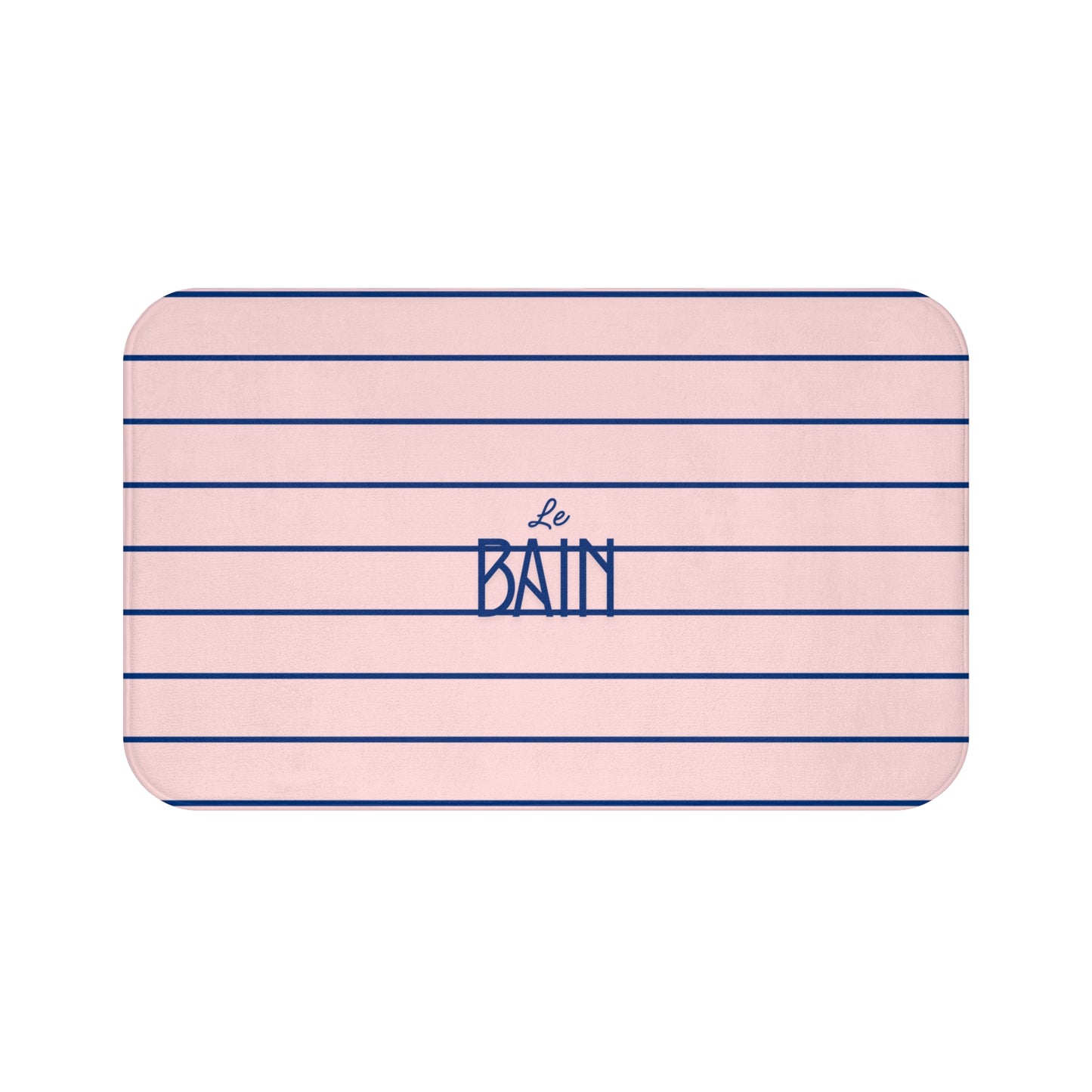 Le Bain Ballet Pink Bath Mat — French-Inspired Blue Stripe Bathroom Rug