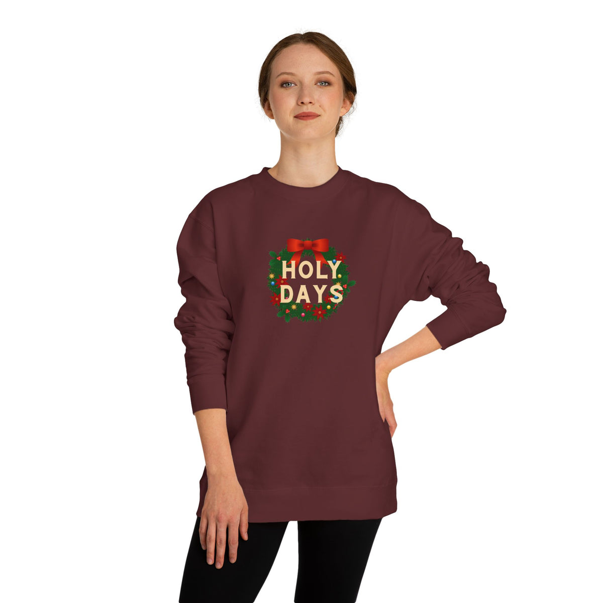 Holy Days Wreath Sweatshirt | Preppy Holiday Jumper