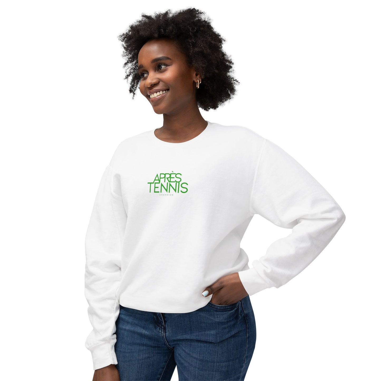 Apres Tennis Crewneck Sweatshirt - Sporty Chic Sweatshirt