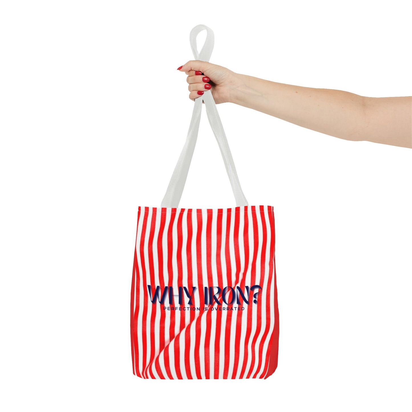 Humourous Preppy Tote Bag - "Why Iron" Bag