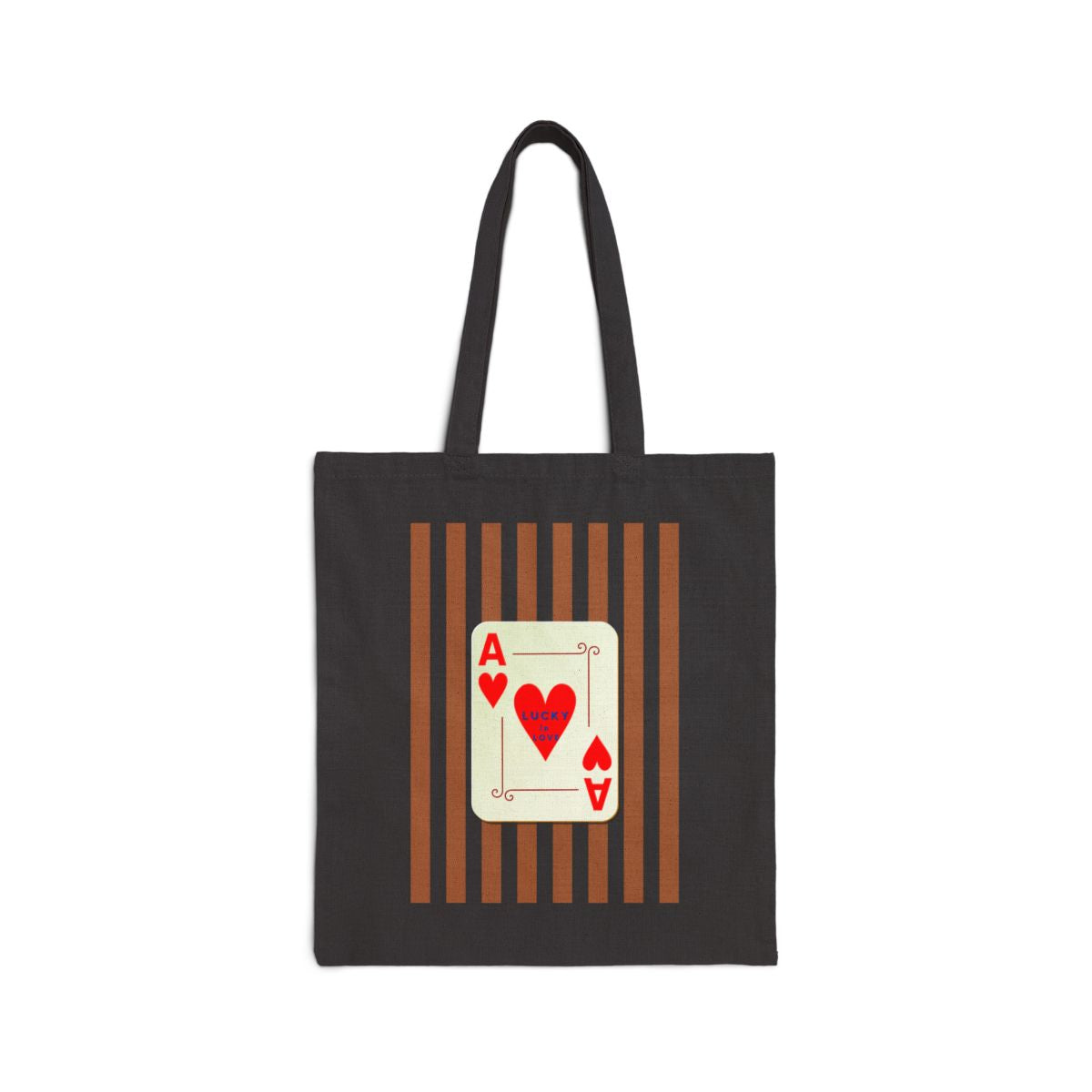 Ace of Hearts Cotton Canvas Tote Bag, Lucky in Love