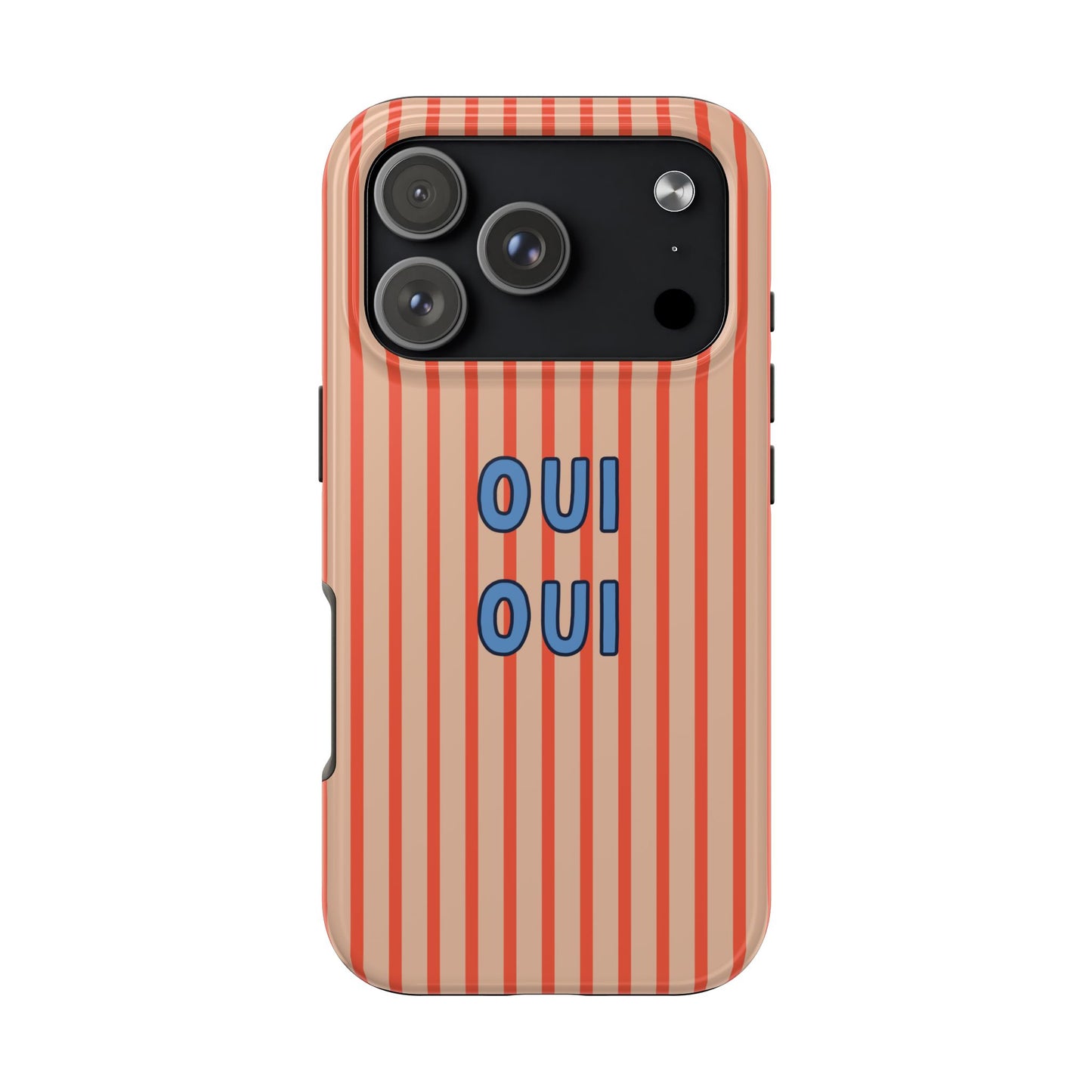 Chic iPhone Case — 'OUI OUI' RED Striped iPhone Case
